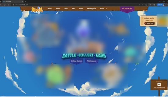 AxieinfinityのTOPページ。