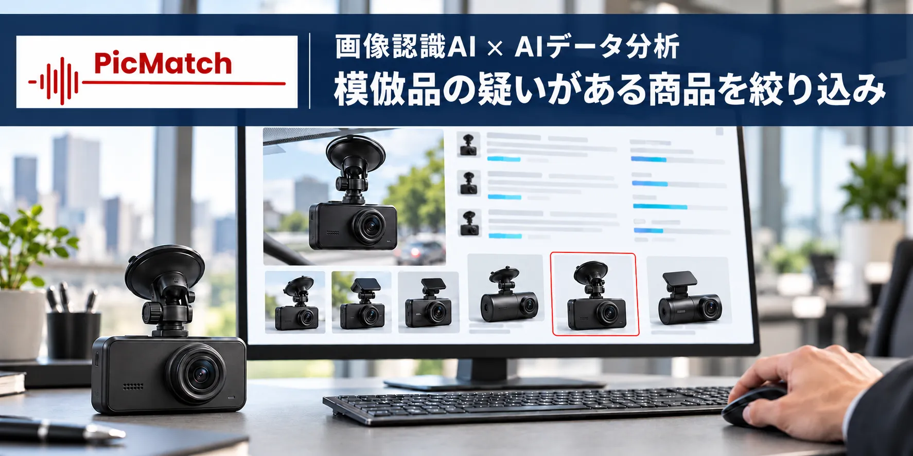 画像認識AIとAIデータ分析を活用したPicMatchのソリューションイメージ